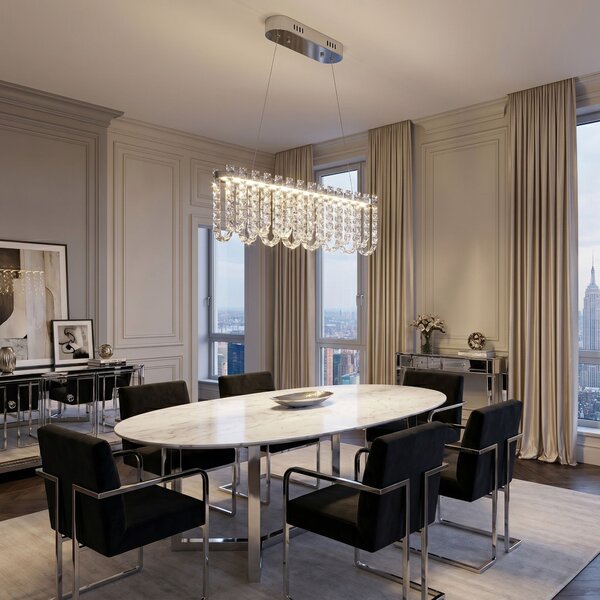 Lampă suspendată LED din cristal SWE073-CP 60cm Chrome