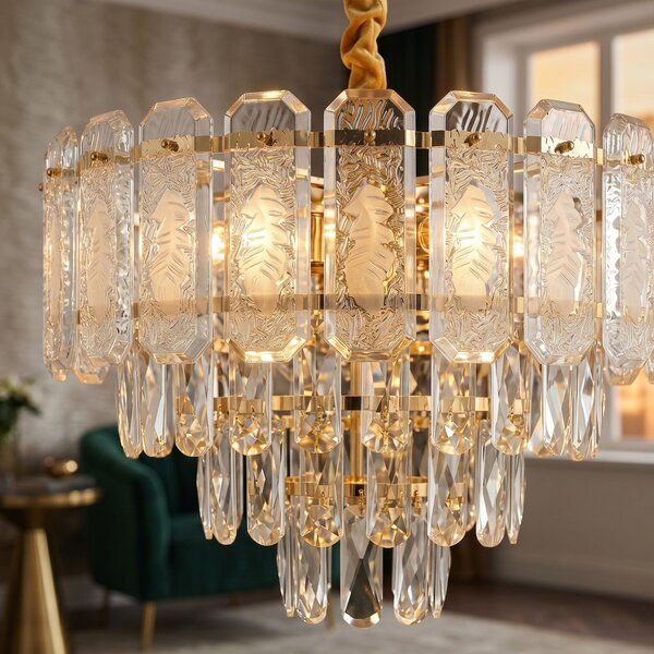 Lampă suspendată din cristal SWE088-CP 40cm GOLD