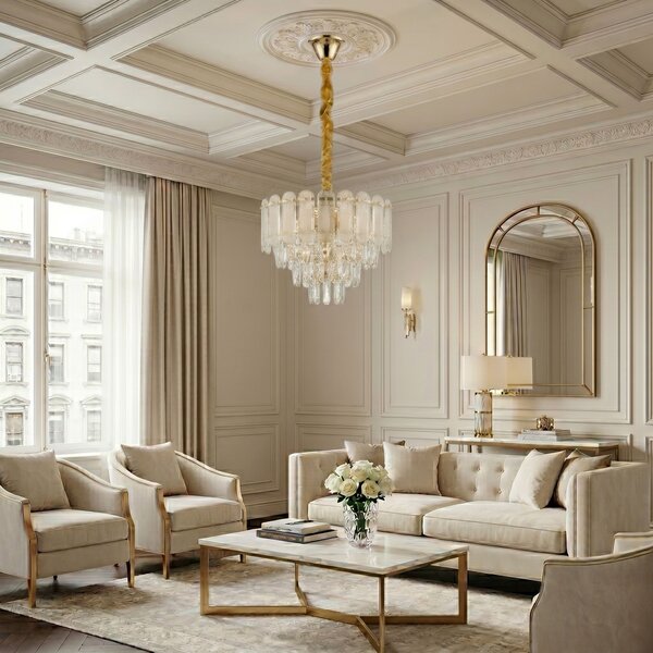 Lampă suspendată din cristal SWE088-CP 40cm GOLD