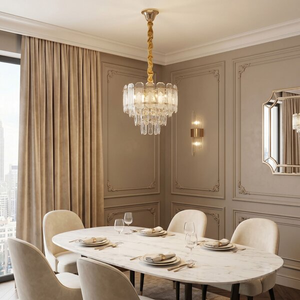 Lampă suspendată din cristal SWE088-CP 40cm GOLD