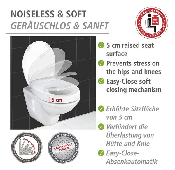 Capac WC pentru seniori Wenko Secura, 43,5 x 37 cm