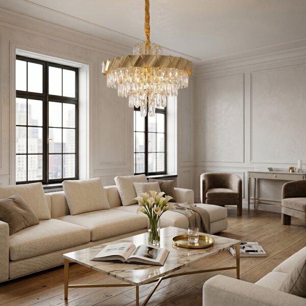 Lampă suspendată din cristal SWE076-CP 50cm GOLD