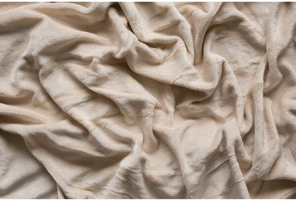 Cearceaf crem din microflanel cu elastic 180x200 cm Basic – Jerry Fabrics