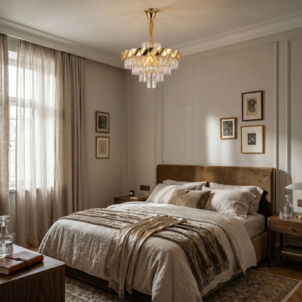 Lampă suspendată din cristal SWE076-CP 50cm GOLD
