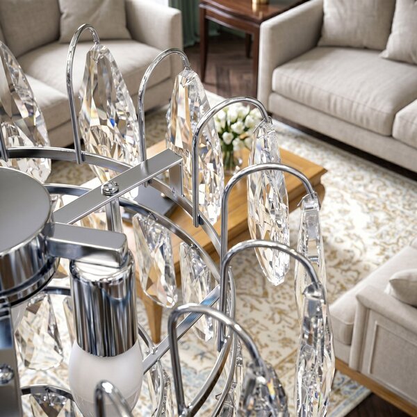 Lampă suspendată din cristal SWE077-CP 30cm Chrome