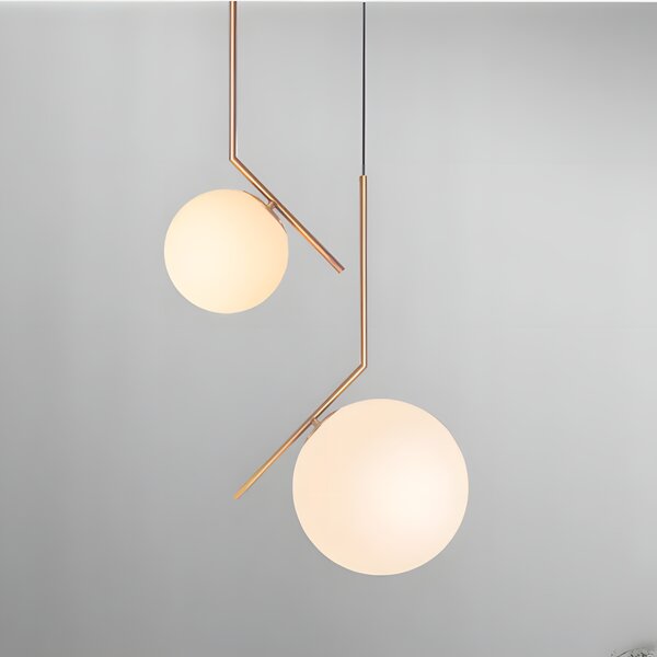 Lampă de tavan suspendata din sticlă aurie alba G106-1W Gold White
