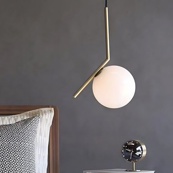 Lampă de tavan suspendata din sticlă aurie alba G106-1W Gold White