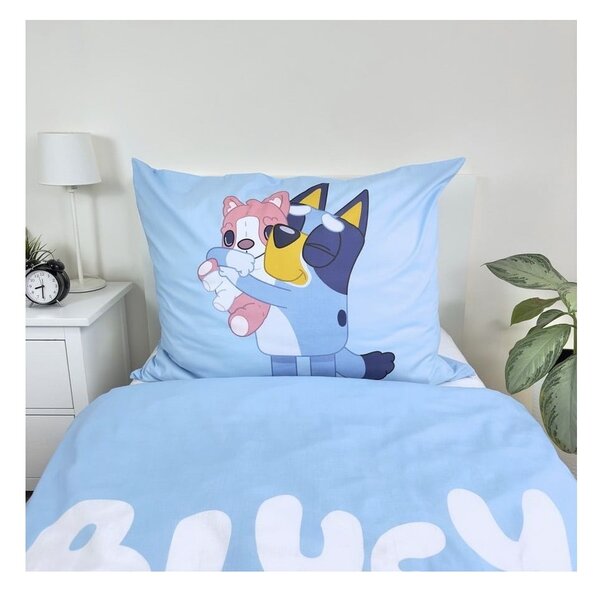 Lenjerie de pat pentru copii din bumbac pentru pat de o persoană 140x200 cm Bluey – Jerry Fabrics