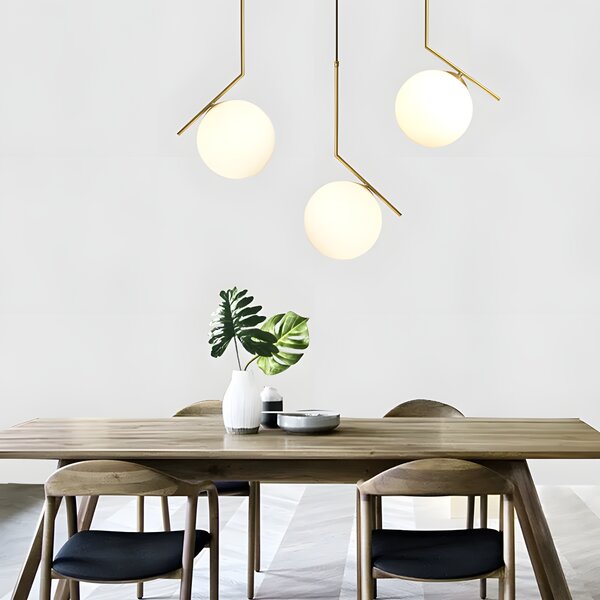 Lampă de tavan suspendata din sticlă aurie alba G106-1W Gold White