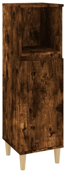 Dulap de baie, stejar afumat, 30x30x100 cm, lemn prelucrat
