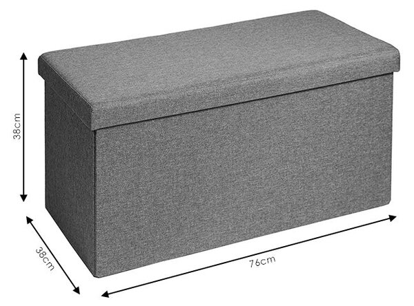 Taburet cu depozitare Greatness, Gri - Bej, 76x38x38 cm