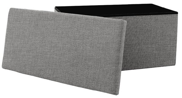 Taburet cu depozitare Greatness, Gri - Bej, 76x38x38 cm