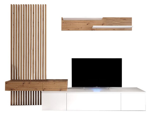Comoda TV Litende Lux cu Riflaj, Diverse culori, 250x42x200 cm, 42x250 cm