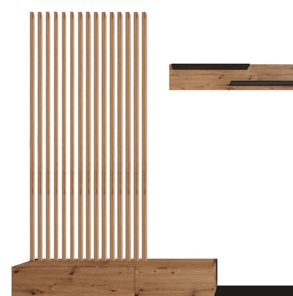 Comoda TV Litende Lux cu Riflaj, Diverse culori, 250x42x200 cm, 42x250 cm