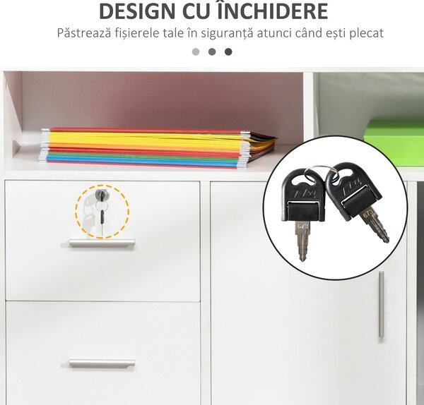 HOMCOM Mobilier Suport Imprimantă Dulapior Multifuncțional Design Compact și Elegant pentru Birou și Acasă | Aosom Romania