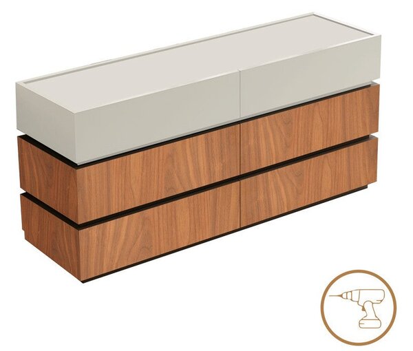 Comoda din Sonlen, de nuc-bej, 120x40x72 cm