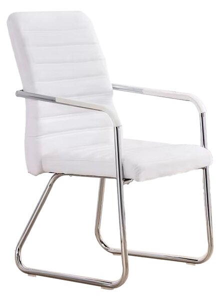 Scaun pentru oaspeti Sefine alb cu picior din crom 53x45x97 cm, 45x53 cm