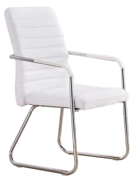 Scaun pentru oaspeti Sefine, picior din crom, Alb - Negru, 53x45x97 cm, 45x53 cm