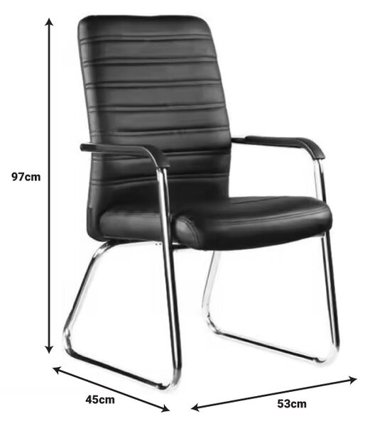 Scaun pentru oaspeti Sefine alb cu picior din crom 53x45x97 cm, 45x53 cm