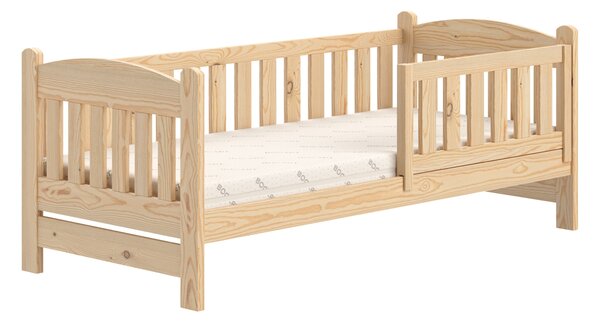 Pat pentru copii din lemn Alvins cu sertare 70x140 - pin