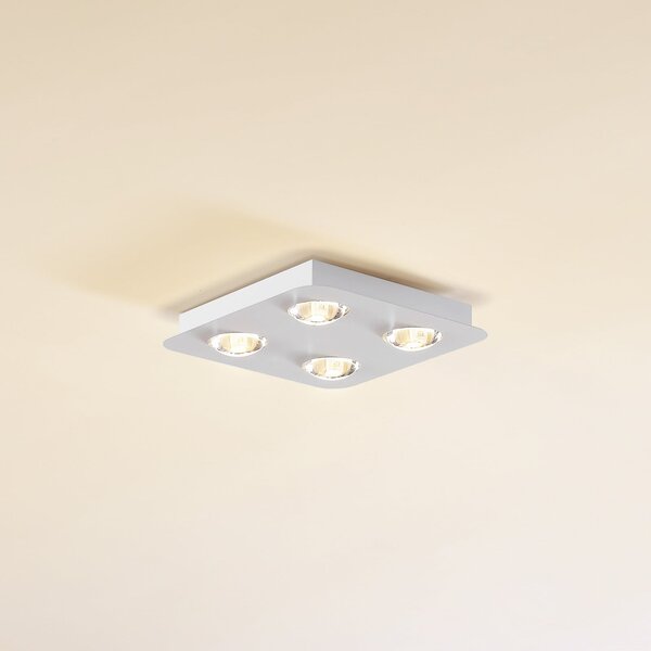 Lindby Plafonieră Jyla, alb mat, 25 x cm, 4 becuri, reglabil, Alb, Hol, Metal, Modern