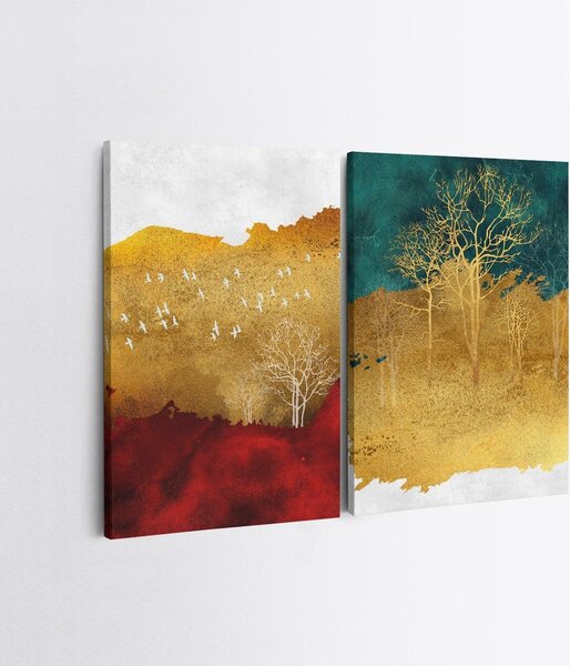 Tablou Canvas (2 bucăți) 2KNV4281, Multicolor, 110x70 cm