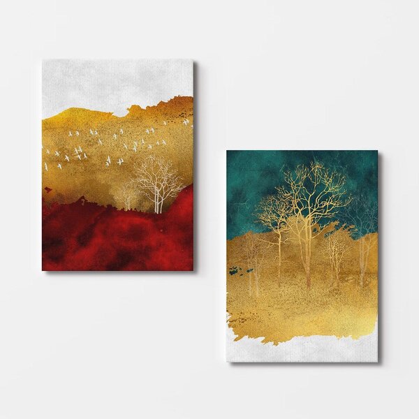 Tablou Canvas (2 bucăți) 2KNV4281, Multicolor, 110x70 cm