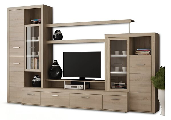 KONDELA Mobilă de living, stejar sonoma, ATLANTIS NEW