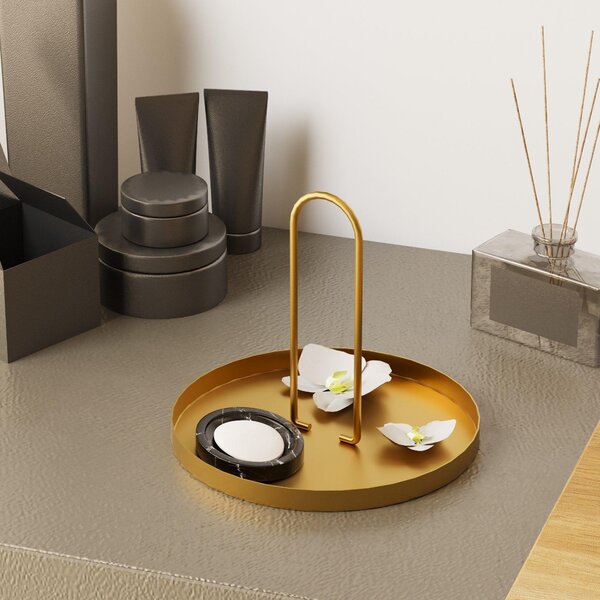 Accesoriu metalic decorativ Decorative Metal Accessory Rustic 5, Aur, 21x18 cm