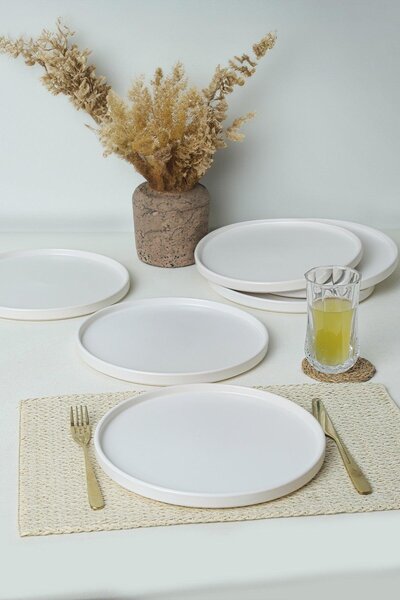 Set farfurii, Alb Mat, 27 cm