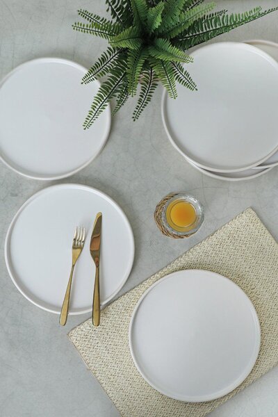 Set farfurii, Alb Mat, 27 cm
