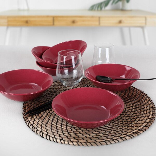 Set farfurii, Roșu, 18 cm