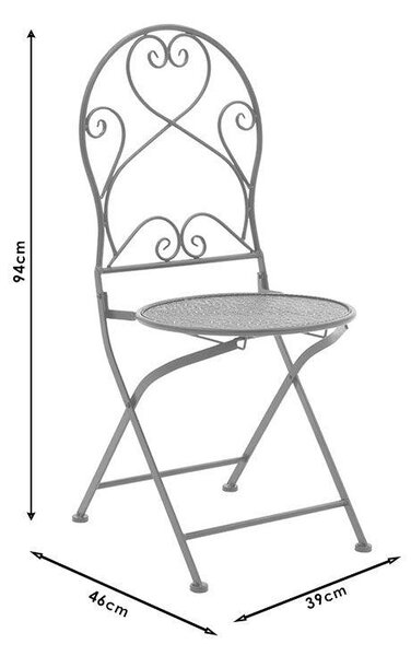 Set Masa si Scaune Gradina Walen 3 Piese Negru, Alb, 60x60x93 cm