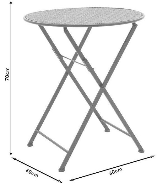 Set Masa si Scaune Gradina Walen 3 Piese Negru, Alb, 60x60x93 cm
