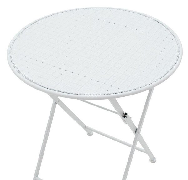 Set Masa si Scaune Gradina Walen 3 Piese Negru, Alb, 60x60x93 cm