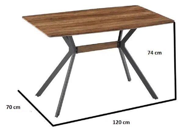 Masa bucatarie Agatha, alb-negru,120 cm