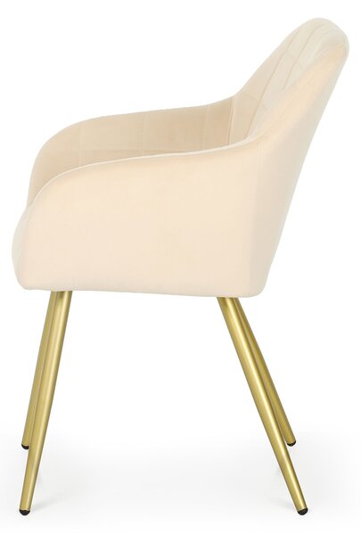 Set 6 scaune de sufragerie Luxemburg (unt + auriu). Promo -18%. 1152283