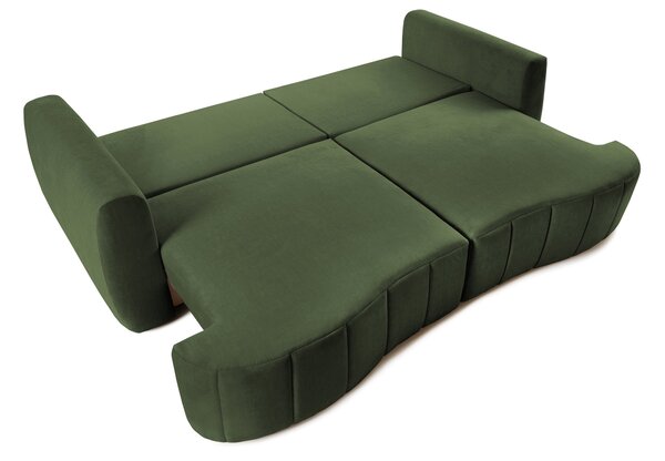 Canapea Extensibilă 3 locuri SAMBA, cu 2 lăzi depozitare, 242x127x90 cm, Verde-Vogue