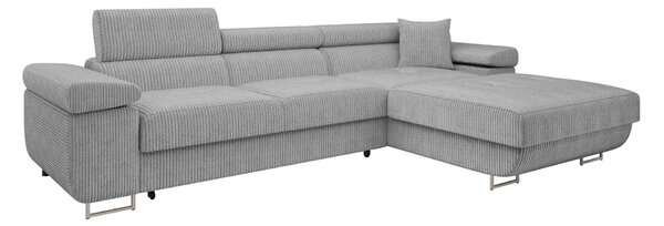 Colțar Comfivo Vinetum II, Funcția de dormit, Spațiu de depozitare, 280x170x70cm, 140 kg, Picioare: Plastic, Metal
