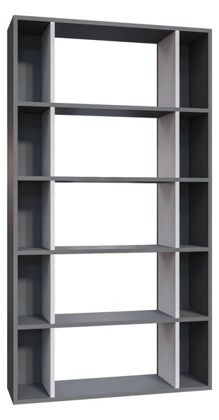 Biblioteca Sanborn, gri/alb, PAL melaminat, 90x25x164 cm