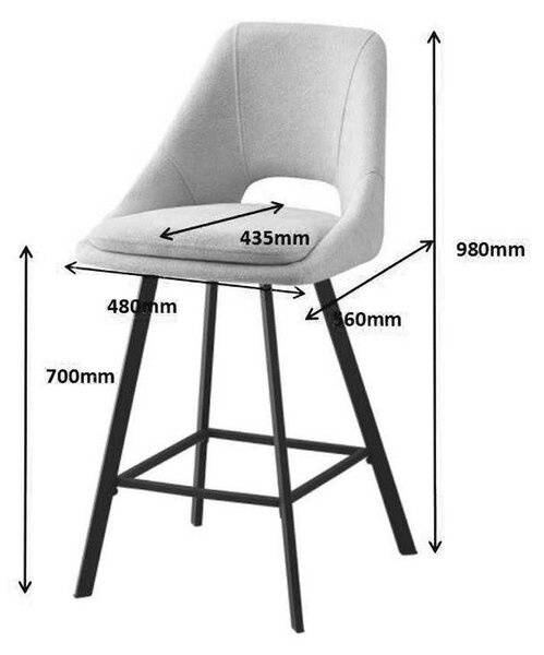 Scaun de bar Initiate, Crem - Bej, 48x56x98 cm