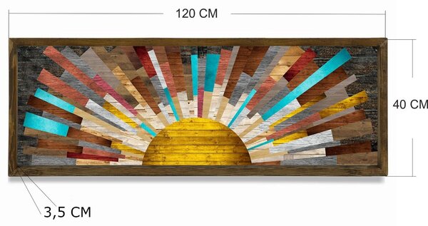 Tablou MDF Evila Originals, Multicolor, 120x40 cm