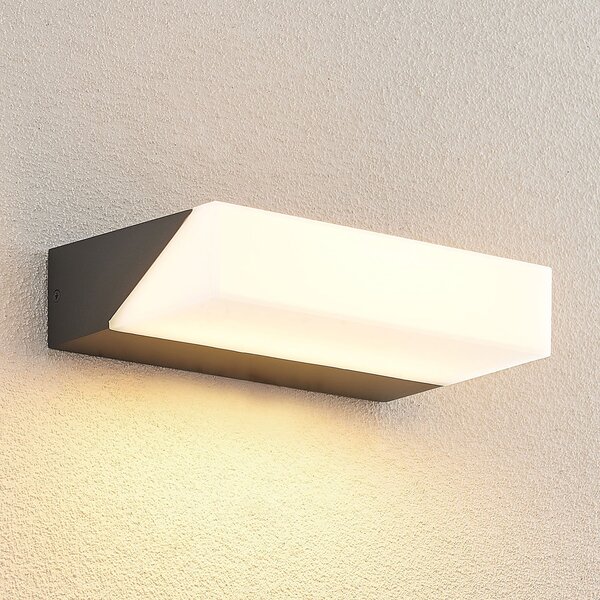 Lucande LED lumina de perete în aer liber Golnar, antracit, 25 cm, Negru, Metal, Modern