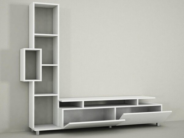 Comoda Tv Tulip TV Unit, Alb, 30x167x160 cm