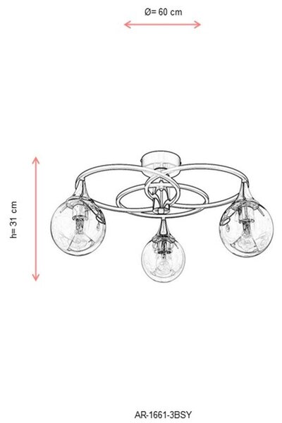 Lustra AR Chandelier, 60x60x31 cm