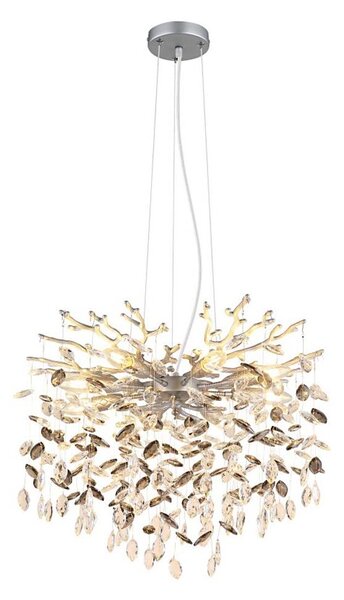 Globo 64138H1S - Candelabru suspendat pe cablu QUEENA, 8xE14/40W/230V, argintiu