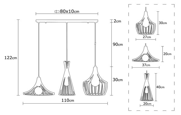 Lustra Mezopotamya - N-1285, Cupru, 110x37x122 cm