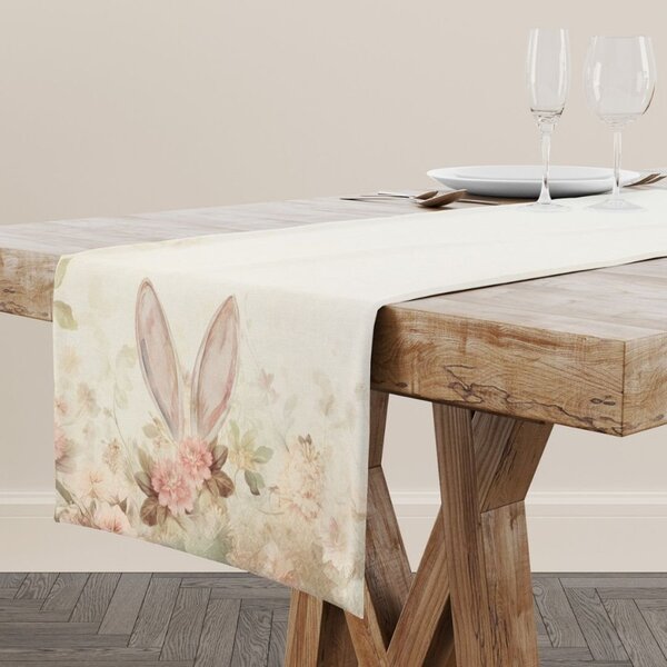 Napron decorativ 40x150 cm bumbac 100%, Elon floral pastel