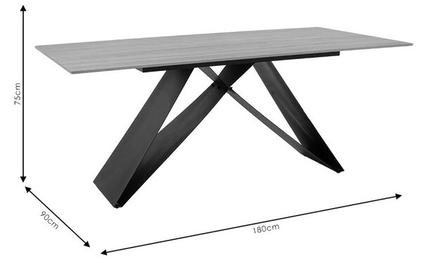 Masa Sabrina, sonoma - negru, 180x90x75 cm
