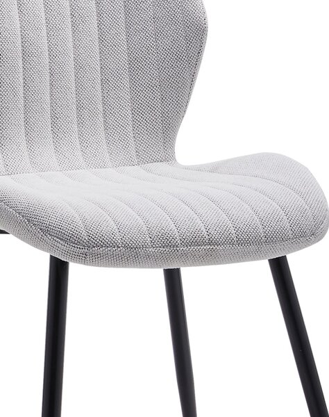 Scaun Fersity material alb-picior metalic, negru, 48x57x86 cm